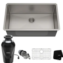 Standart PRO™ 30-inch 16 Gauge Undermount Single Bowl Stainless Steel Kitchen Sink with WasteGuard™ Continuous Feed Garbage Disposal