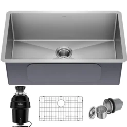 Standart PRO™ 30-inch 16 Gauge Undermount Single Bowl Stainless Steel Kitchen Sink with WasteGuard™ 1 HP Continuous Feed Garbage Disposal