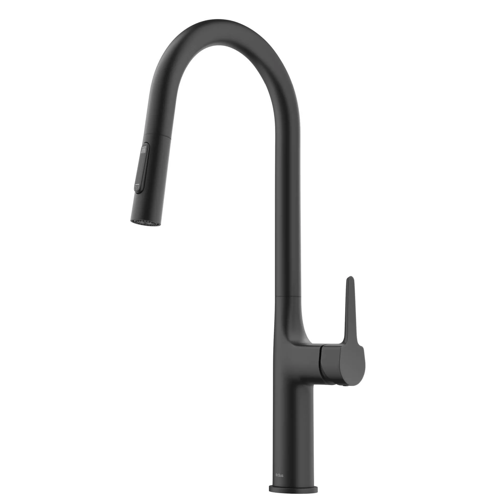 Tall Modern Pull-Down Single Handle Kitchen Faucet in Matte Black
