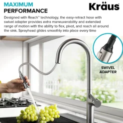 Tall Modern Pull-Down Single Handle Kitchen Faucet in Matte Black