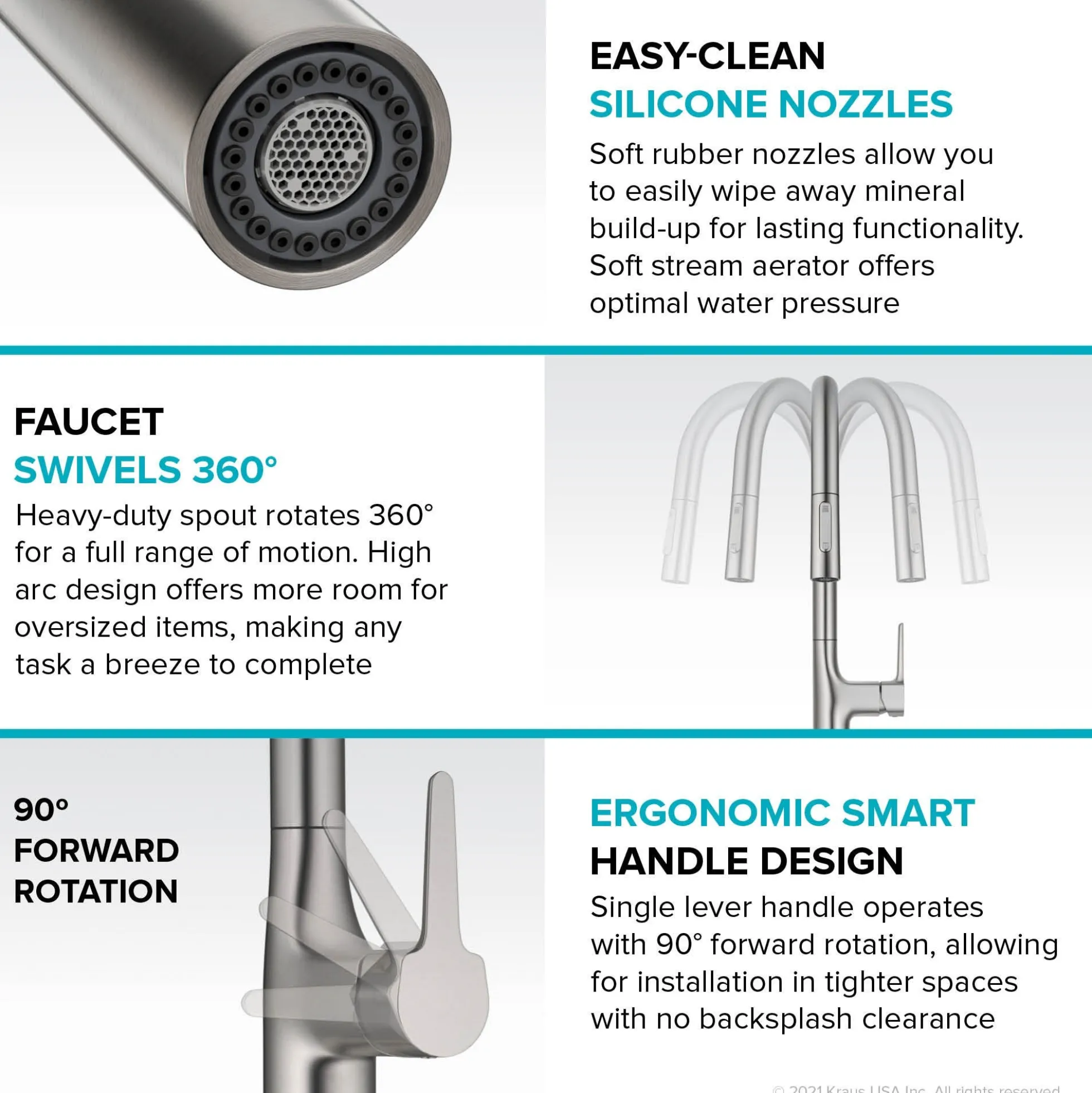 Tall Modern Pull-Down Single Handle Kitchen Faucet in Matte Black