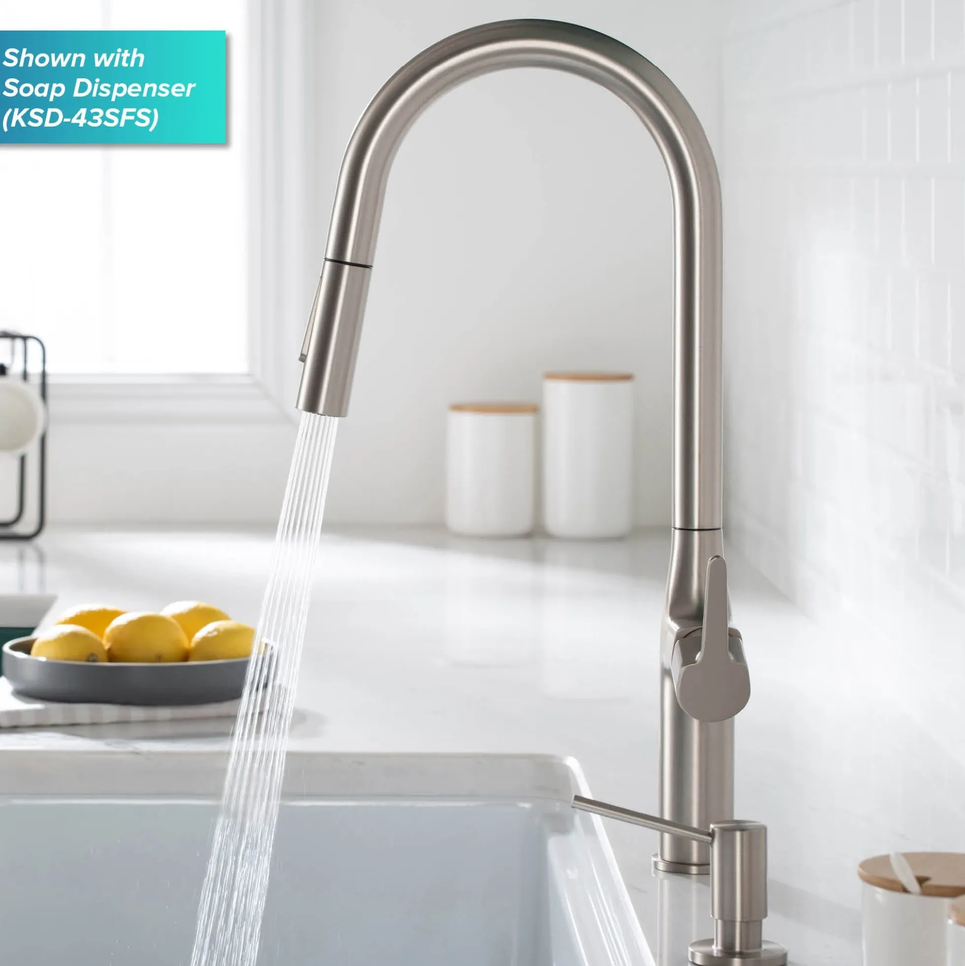 Tall Modern Pull-Down Single Handle Kitchen Faucet in Matte Black