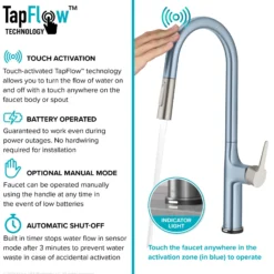 Tall Modern Single-HandleTouch KitchenSink Faucet with Pull Down Sprayer inSpot Free Stainless Steel