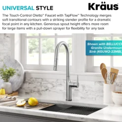 Tall Modern Single-HandleTouch KitchenSink Faucet with Pull Down Sprayer inSpot Free Stainless Steel