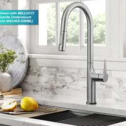 Tall Modern Single-HandleTouch KitchenSink Faucet with Pull Down Sprayer inSpot Free Stainless Steel