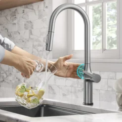 Tall Modern Single-HandleTouch KitchenSink Faucet with Pull Down Sprayer inSpot Free Stainless Steel