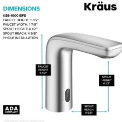 Touchless Sensor Bathroom Faucet in Spot Free Stainless Steel