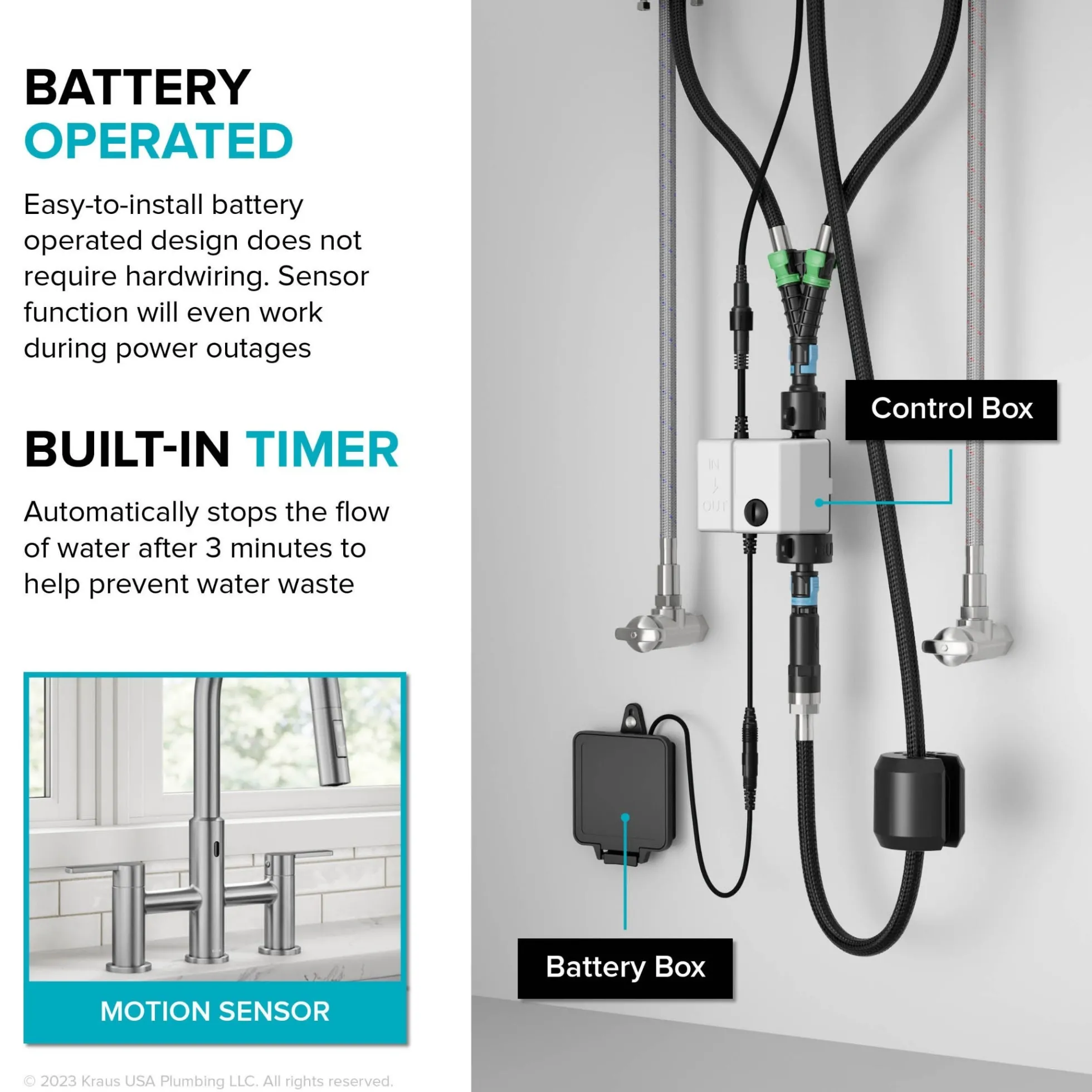 Touchless Sensor Bridge Kitchen Faucet with Pull-Down Sprayhead in Matte Black