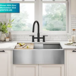 Touchless Sensor Bridge Kitchen Faucet with Pull-Down Sprayhead in Matte Black