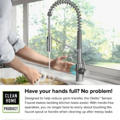 Touchless Sensor Commercial Pull-Down Single Handle Kitchen Faucet with QuickDock™ Top Mount Assembly in Spot Free Stainless Steel