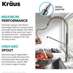 Touchless Sensor Commercial Pull-Down Single Handle Kitchen Faucet with QuickDock™ Top Mount Assembly in Spot Free Stainless Steel