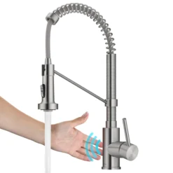 Touchless Sensor Commercial Style 2-Function Single Handle Pull-Down Kitchen Faucet in Spot-Free Stainless Steel