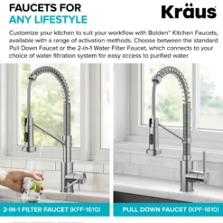 Touchless Sensor Commercial Style 2-Function Single Handle Pull-Down Kitchen Faucet in Spot-Free Stainless Steel