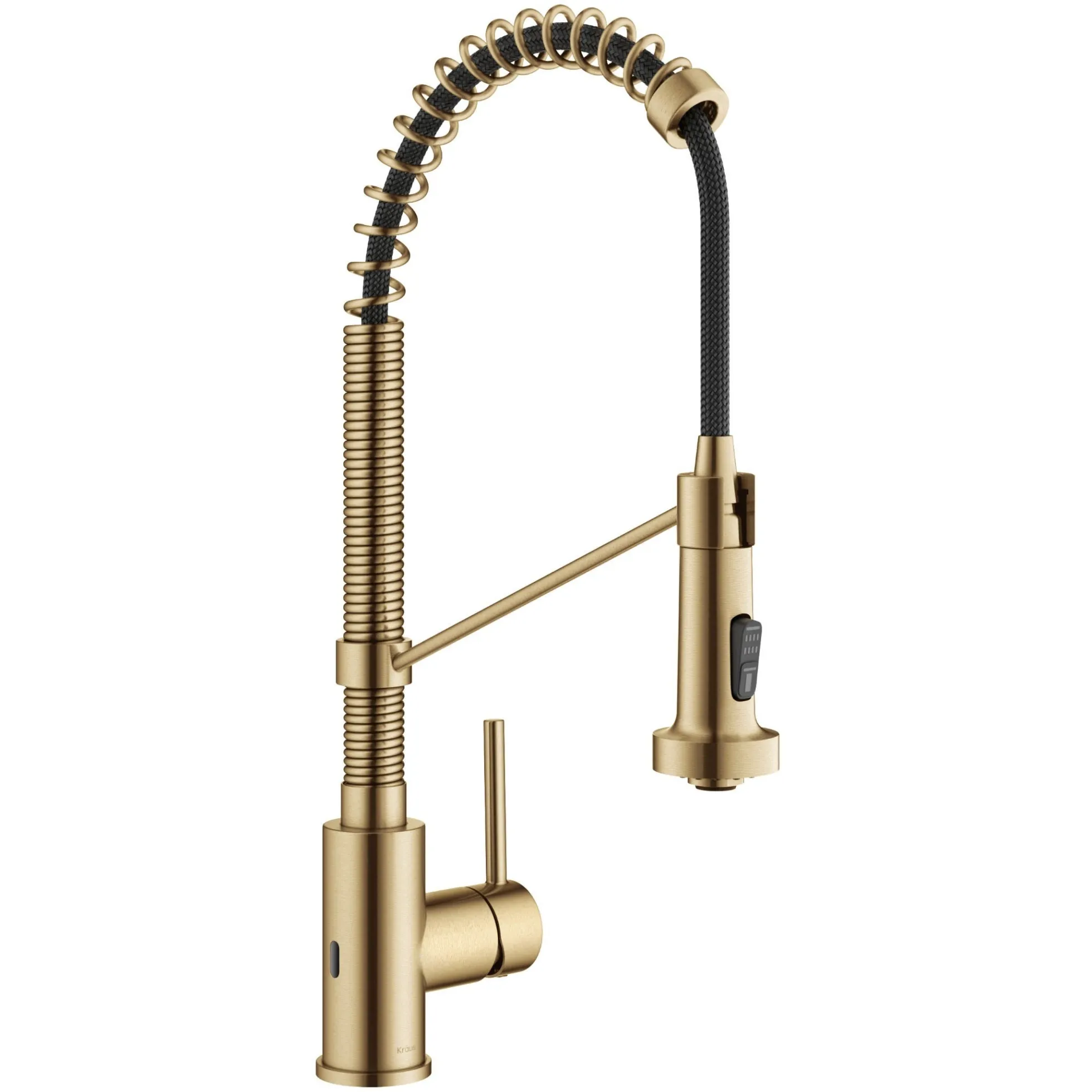Touchless Sensor Commercial Style 2-Function Single Handle Pull-Down Kitchen Faucet in Spot-Free Brushed Brass
