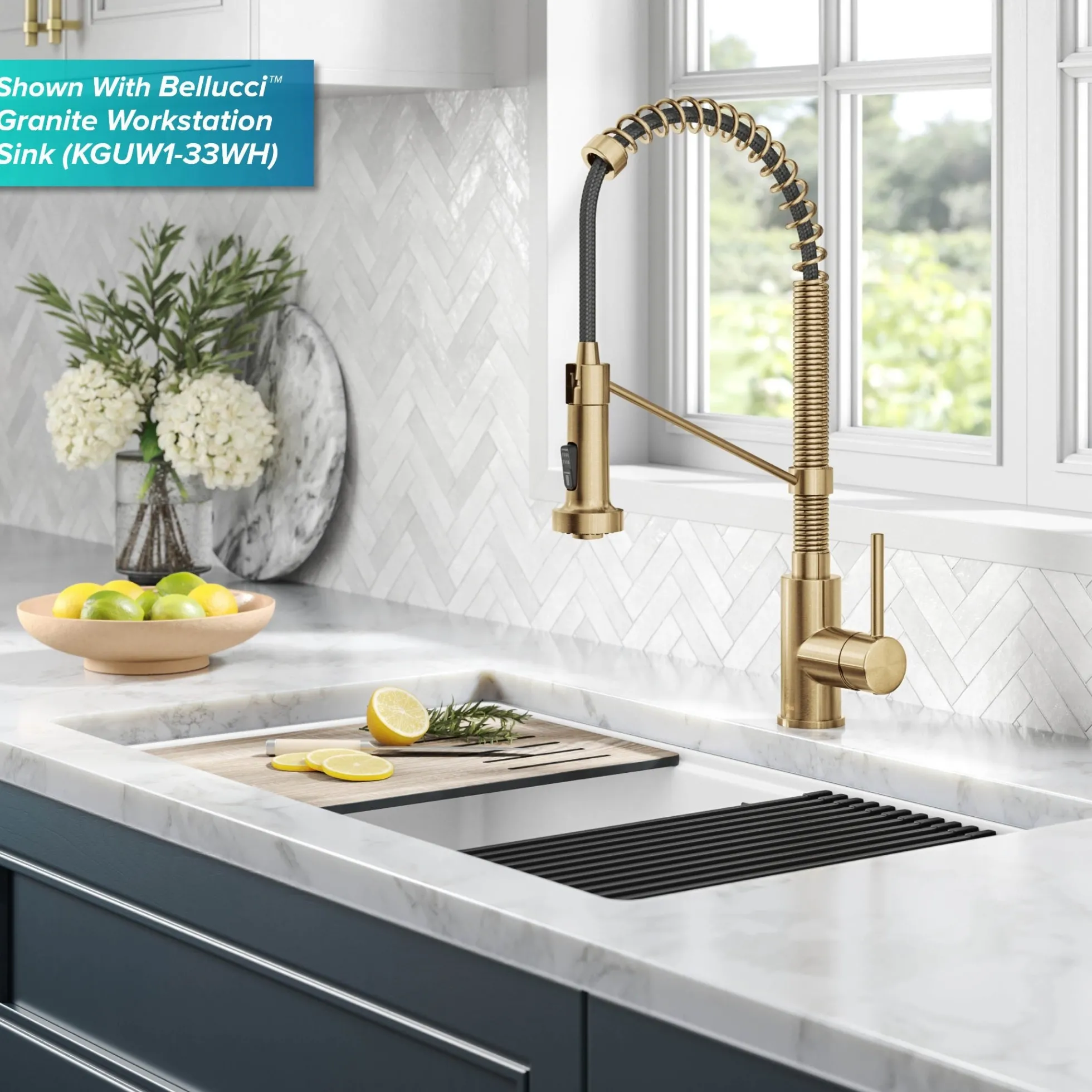 Touchless Sensor Commercial Style 2-Function Single Handle Pull-Down Kitchen Faucet in Spot-Free Brushed Brass