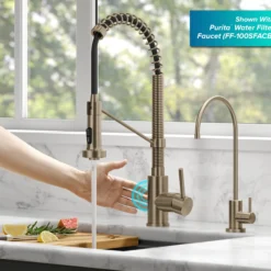 Touchless Sensor Commercial Style 2-Function Single Handle Pull-Down Kitchen Faucet in Spot-Free Antique Champagne Bronze