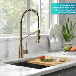 Touchless Sensor Commercial Style 2-Function Single Handle Pull-Down Kitchen Faucet in Spot-Free Antique Champagne Bronze