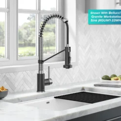 Touchless Sensor Commercial Style 2-Function Single Handle Pull-Down Kitchen Faucet in Spot-Free Stainless Steel / Matte Black