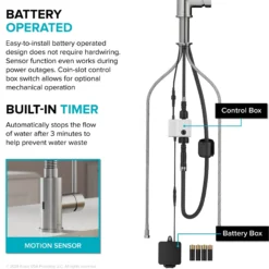 Touchless Sensor Commercial Style 2-Function Single Handle Pull-Down Kitchen Faucet in Spot-Free Stainless Steel / Matte Black