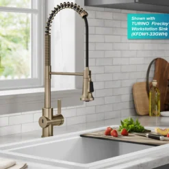 Touchless Sensor Commercial Single Handle Pull Down Kitchen Faucet in Spot Free Antique Champagne Bronze