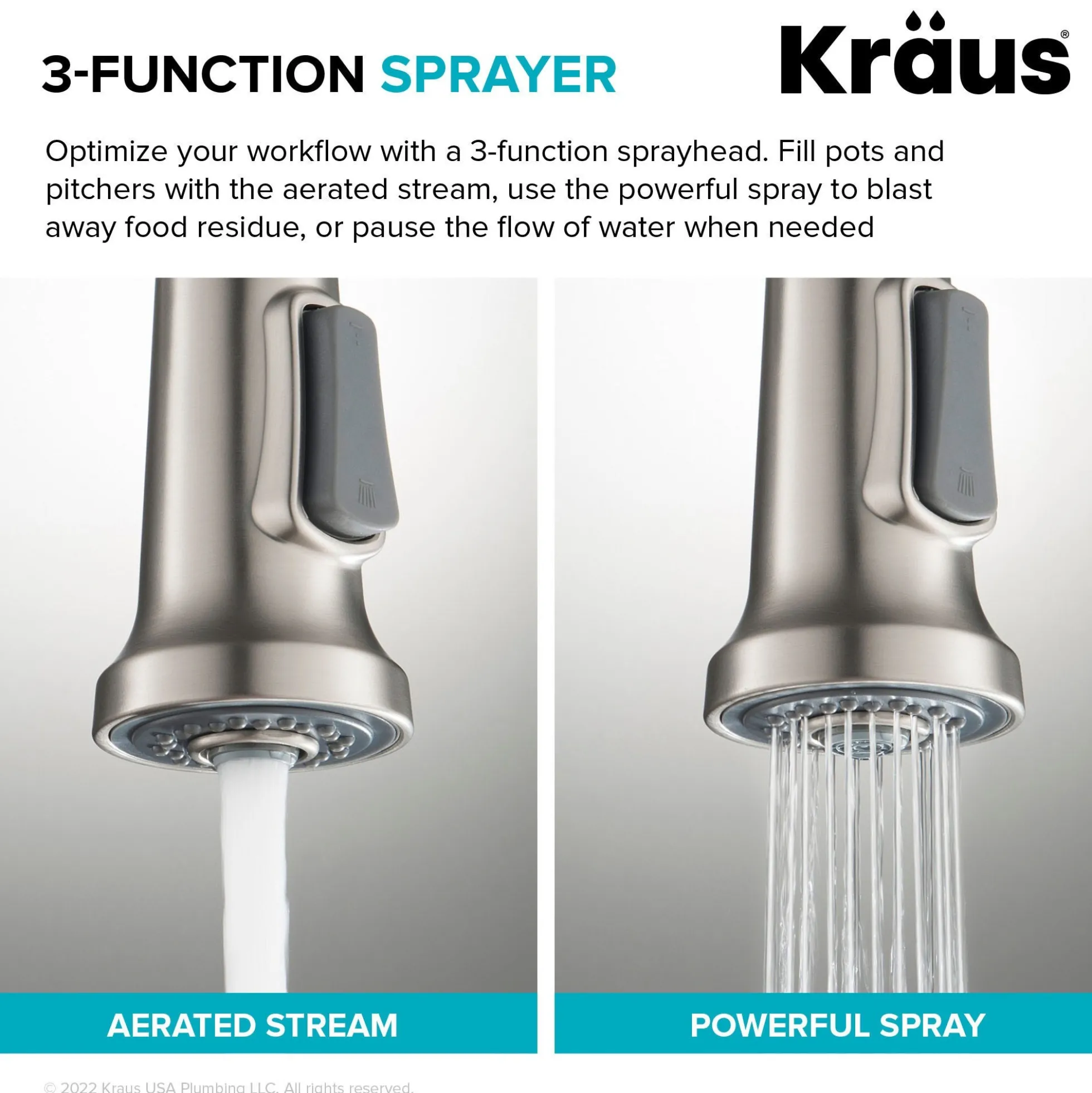Touchless Sensor Commercial Single Handle Pull Down Kitchen Faucet in Spot Free Stainless Steel