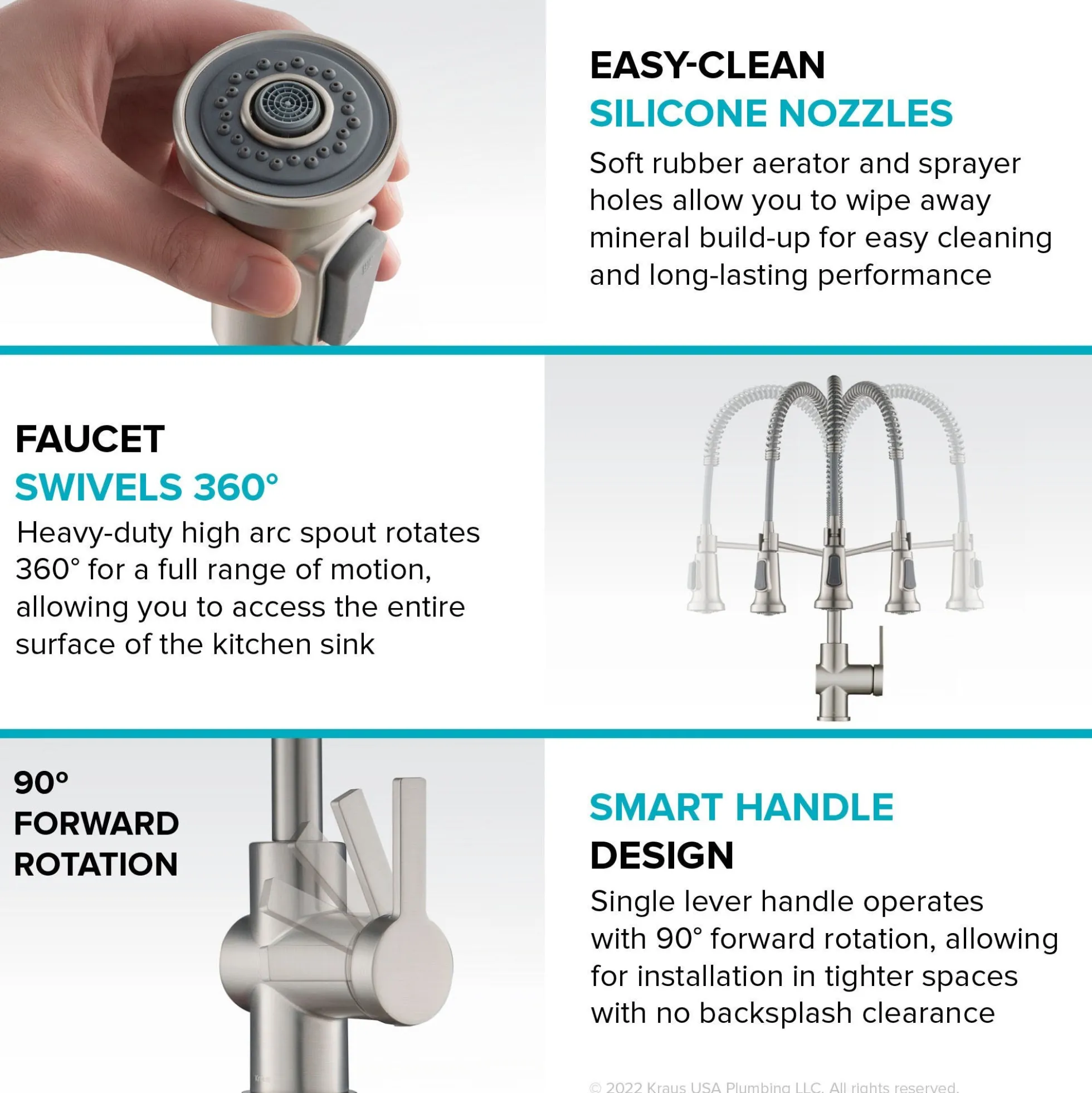 Touchless Sensor Commercial Single Handle Pull Down Kitchen Faucet in Spot Free Stainless Steel
