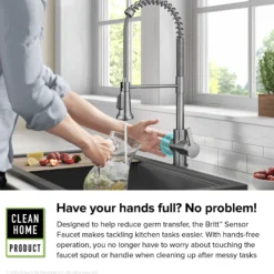 Touchless Sensor Commercial Single Handle Pull Down Kitchen Faucet in Spot Free Stainless Steel