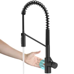 Touchless Sensor Commercial Pull-Down Single Handle Kitchen Faucet with QuickDock™ Top Mount Assembly in Matte Black