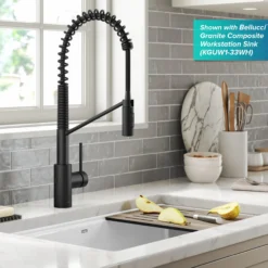 Touchless Sensor Commercial Pull-Down Single Handle Kitchen Faucet with QuickDock™ Top Mount Assembly in Matte Black