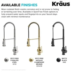 Touchless Sensor Commercial Single Handle Pull Down Kitchen Faucet in Matte Black
