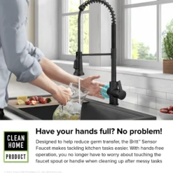 Touchless Sensor Commercial Single Handle Pull Down Kitchen Faucet in Matte Black