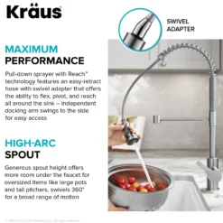 Touchless Sensor Commercial Single Handle Pull Down Kitchen Faucet in Matte Black