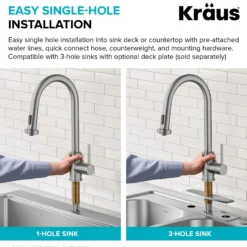 Touchless Sensor 2-Function Single Handle Pull Down Kitchen Faucet in Matte Black
