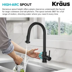 Touchless Sensor 2-Function Single Handle Pull Down Kitchen Faucet in Matte Black