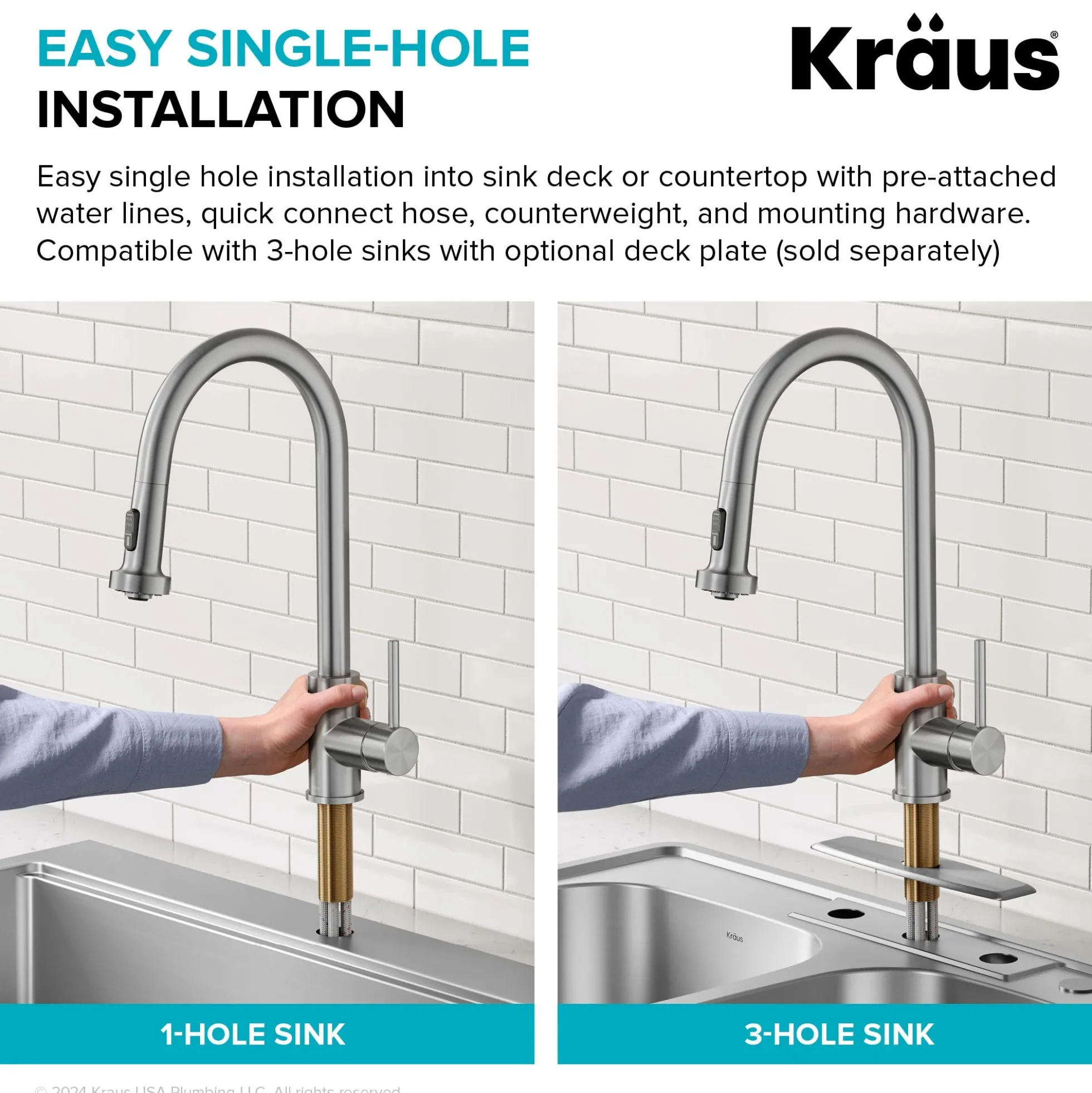 Touchless Sensor 2-Function Single Handle Pull Down Kitchen Faucet in Spot-Free Brushed Brass