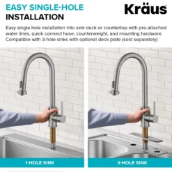 Touchless Sensor 2-Function Single Handle Pull Down Kitchen Faucet in Spot-Free Stainless Steel