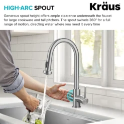 Touchless Sensor 2-Function Single Handle Pull Down Kitchen Faucet in Spot-Free Stainless Steel