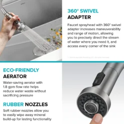 Touchless Sensor 2-Function Single Handle Pull Down Kitchen Faucet in Spot-Free Stainless Steel