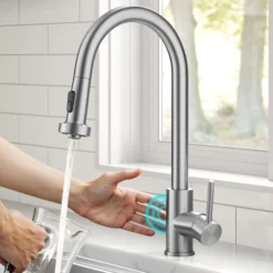 Touchless Sensor 2-Function Single Handle Pull Down Kitchen Faucet in Spot-Free Stainless Steel