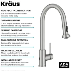 Touchless Sensor 2-Function Single Handle Pull Down Kitchen Faucet in Spot-Free Stainless Steel