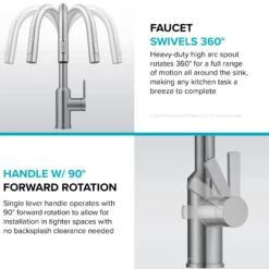 Touchless Sensor Pull-Down Single Handle Kitchen Faucet in Brushed Brass
