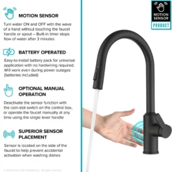 Touchless Sensor Pull-Down Single Handle Kitchen Faucet in Matte Black