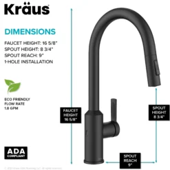 Touchless Sensor Pull-Down Single Handle Kitchen Faucet in Matte Black