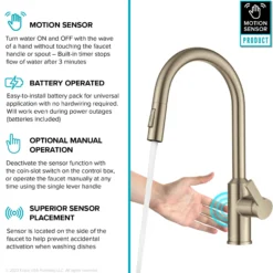 Touchless Sensor Pull-Down Single Handle Kitchen Faucet in Spot-Free Antique Champagne Bronze