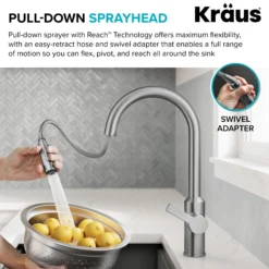 Touchless Sensor Pull-Down Single Handle Kitchen Faucet in Spot-Free Antique Champagne Bronze