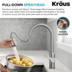 Touchless Sensor Pull-Down Single Handle Kitchen Faucet in Spot-Free Stainless Steel
