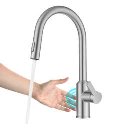 Touchless Sensor Pull-Down Single Handle Kitchen Faucet in Spot-Free Stainless Steel
