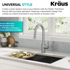 Touchless Sensor Pull-Down Single Handle Kitchen Faucet in Spot-Free Stainless Steel