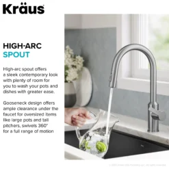 Touchless Sensor Pull-Down Single Handle Kitchen Faucet in Spot-Free Stainless Steel