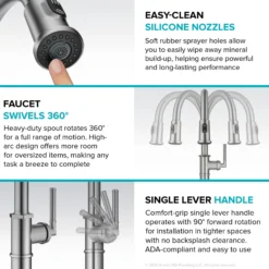 Traditional Industrial Pull-Down Single Handle Kitchen Faucet in Spot-Free Stainless Steel